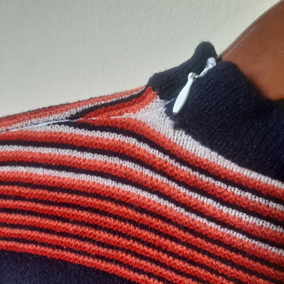 RARE St. John Neiman Marcus Collab Wool 1960s 1970s Striped Dress - Picture 8 of 11